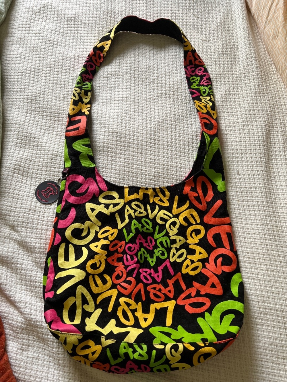 NEW! ROBIN RUTH LAS VEGAS CITY CANVAS SHOULDER BAG/ CROSSBODY SLING BAG /PURSE